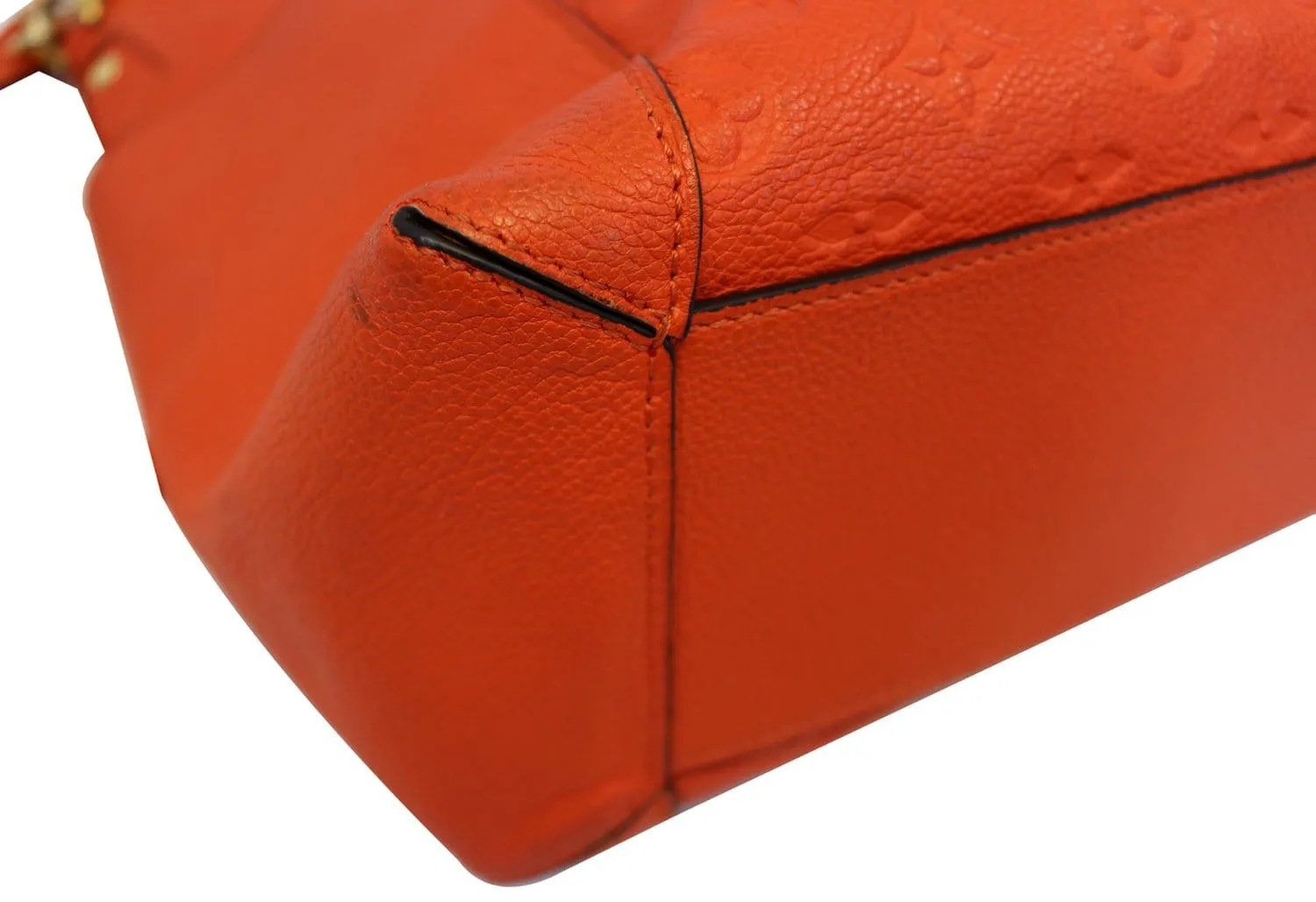 LOUIS VUITTON Orange Monogram Empreinte Leather Bagatelle Shoulder Bag