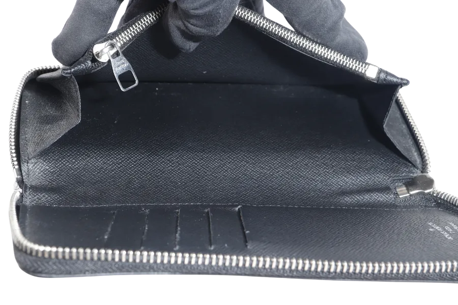 LOUIS VUITTON PORTEFEUILLE VASCO LONG WALLET (N61653) BLACK DAMIER GRAPHITE SILVER HARDWARE WITH DUST COVER AND BOX