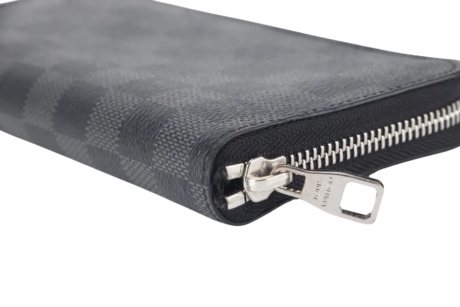 LOUIS VUITTON PORTEFEUILLE VASCO LONG WALLET (N61653) BLACK DAMIER GRAPHITE SILVER HARDWARE WITH DUST COVER AND BOX