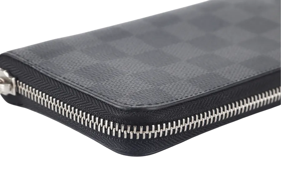 LOUIS VUITTON PORTEFEUILLE VASCO LONG WALLET (N61653) BLACK DAMIER GRAPHITE SILVER HARDWARE WITH DUST COVER AND BOX