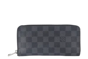 LOUIS VUITTON PORTEFEUILLE VASCO LONG WALLET (N61653) BLACK DAMIER GRAPHITE SILVER HARDWARE WITH DUST COVER AND BOX