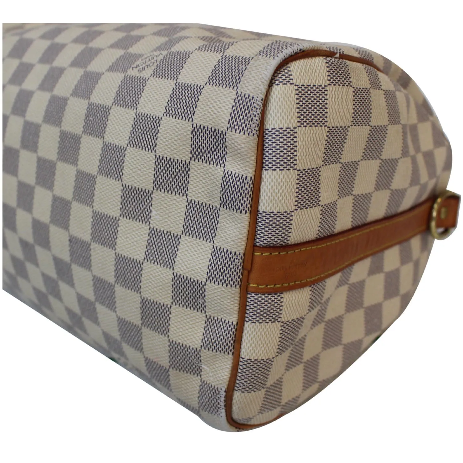 LOUIS VUITTON Speedy 30 Bandouliere Damier Azur Shoulder Bag White