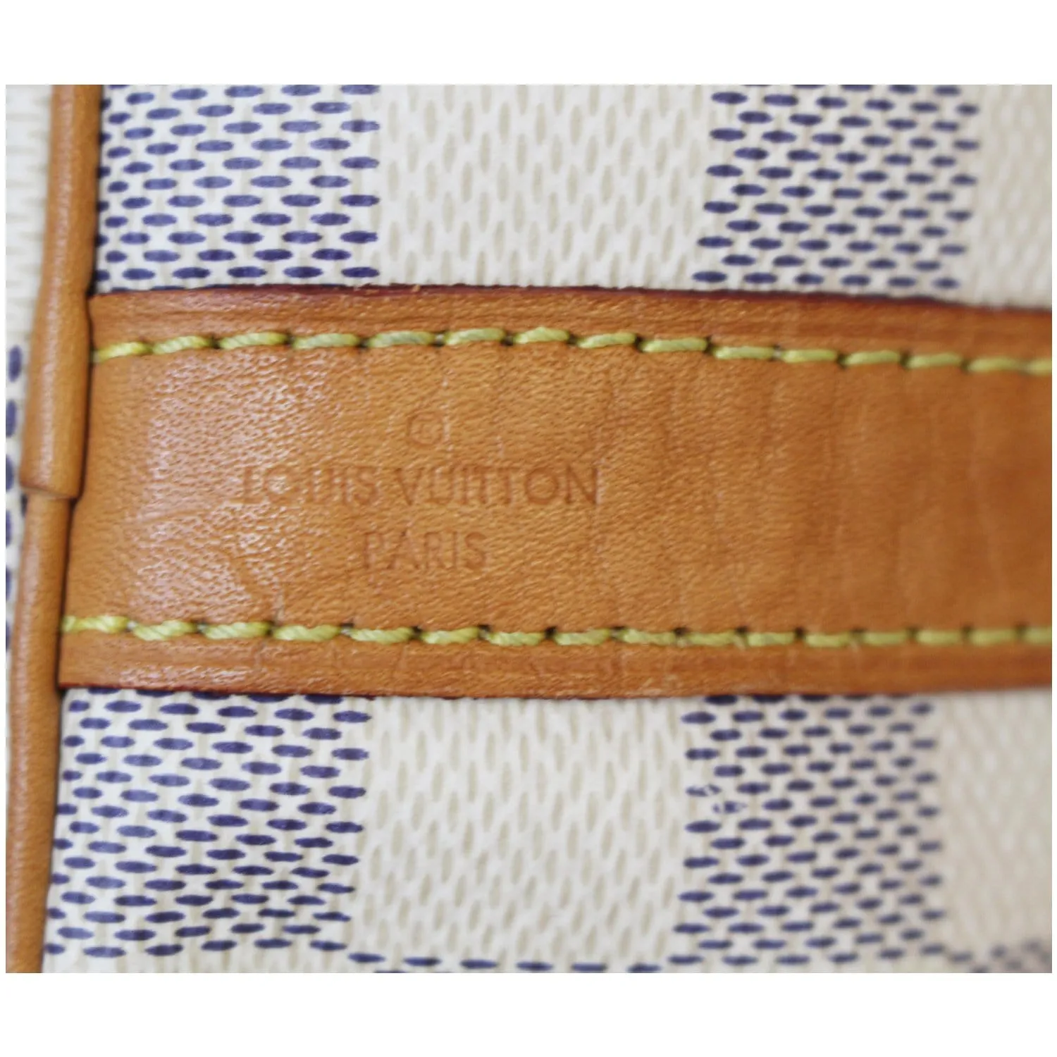 LOUIS VUITTON Speedy 30 Bandouliere Damier Azur Shoulder Bag White