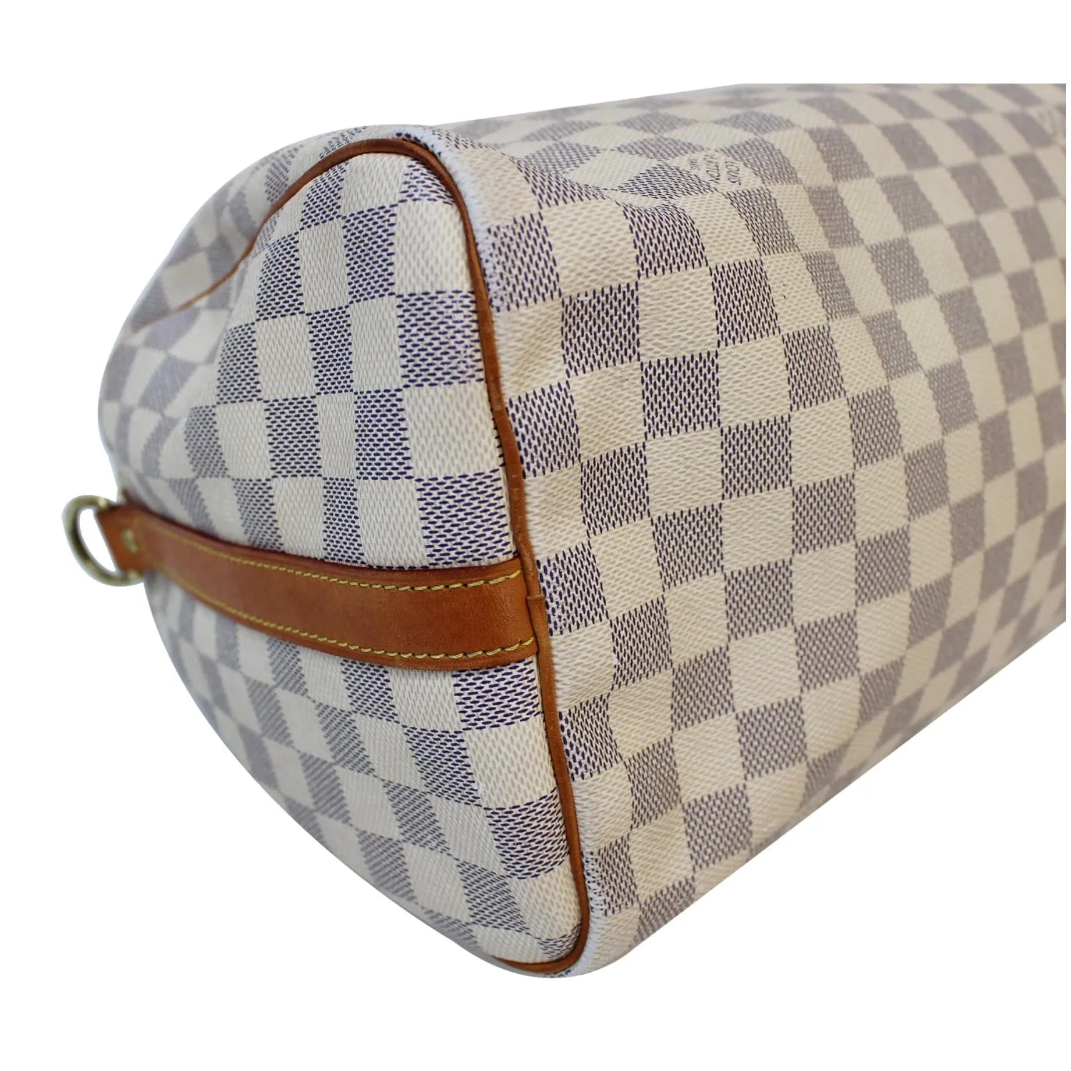 LOUIS VUITTON Speedy 30 Bandouliere Damier Azur Shoulder Bag White