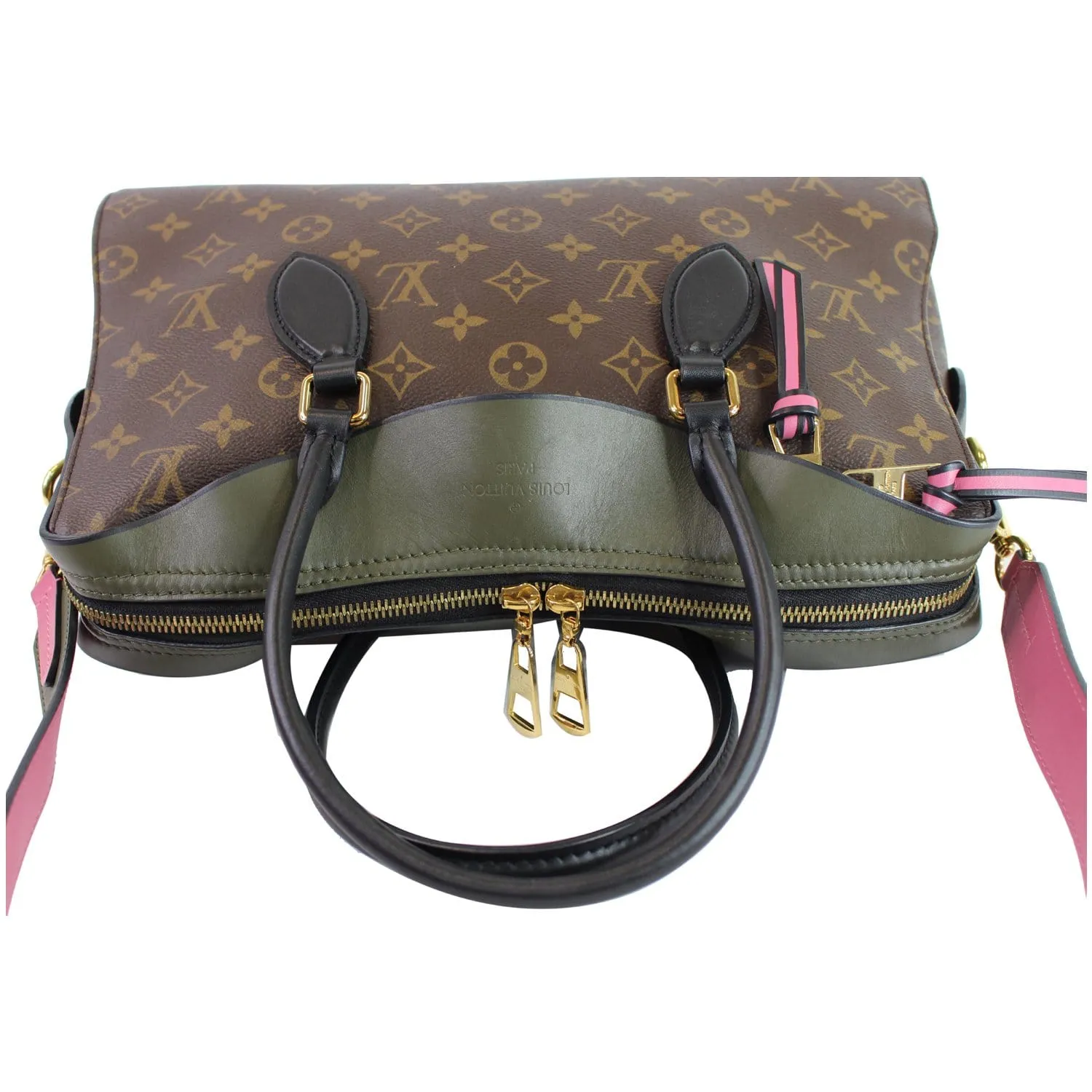 LOUIS VUITTON Tuileries Monogram Canvas Tote Shoulder Bag Brown