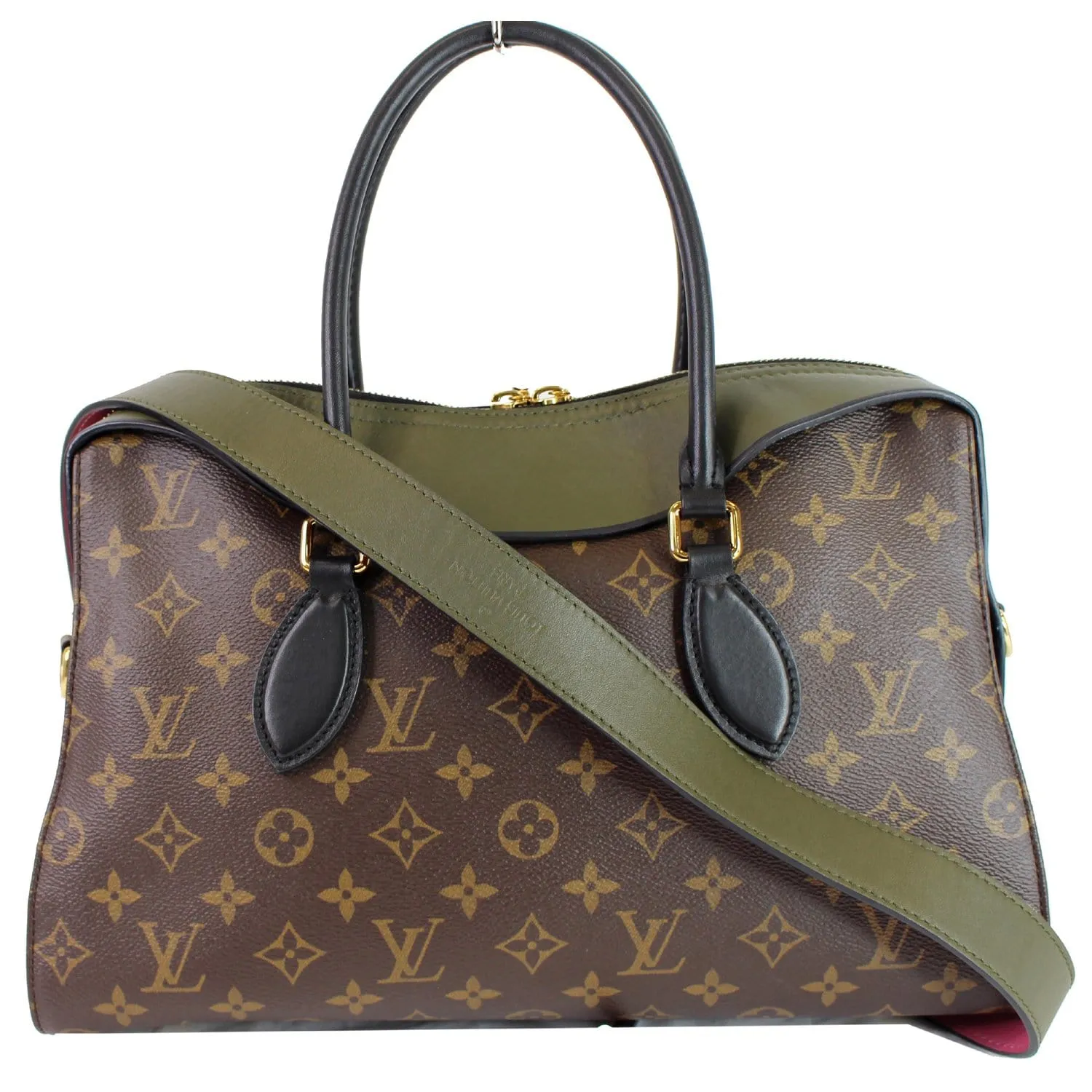 LOUIS VUITTON Tuileries Monogram Canvas Tote Shoulder Bag Brown