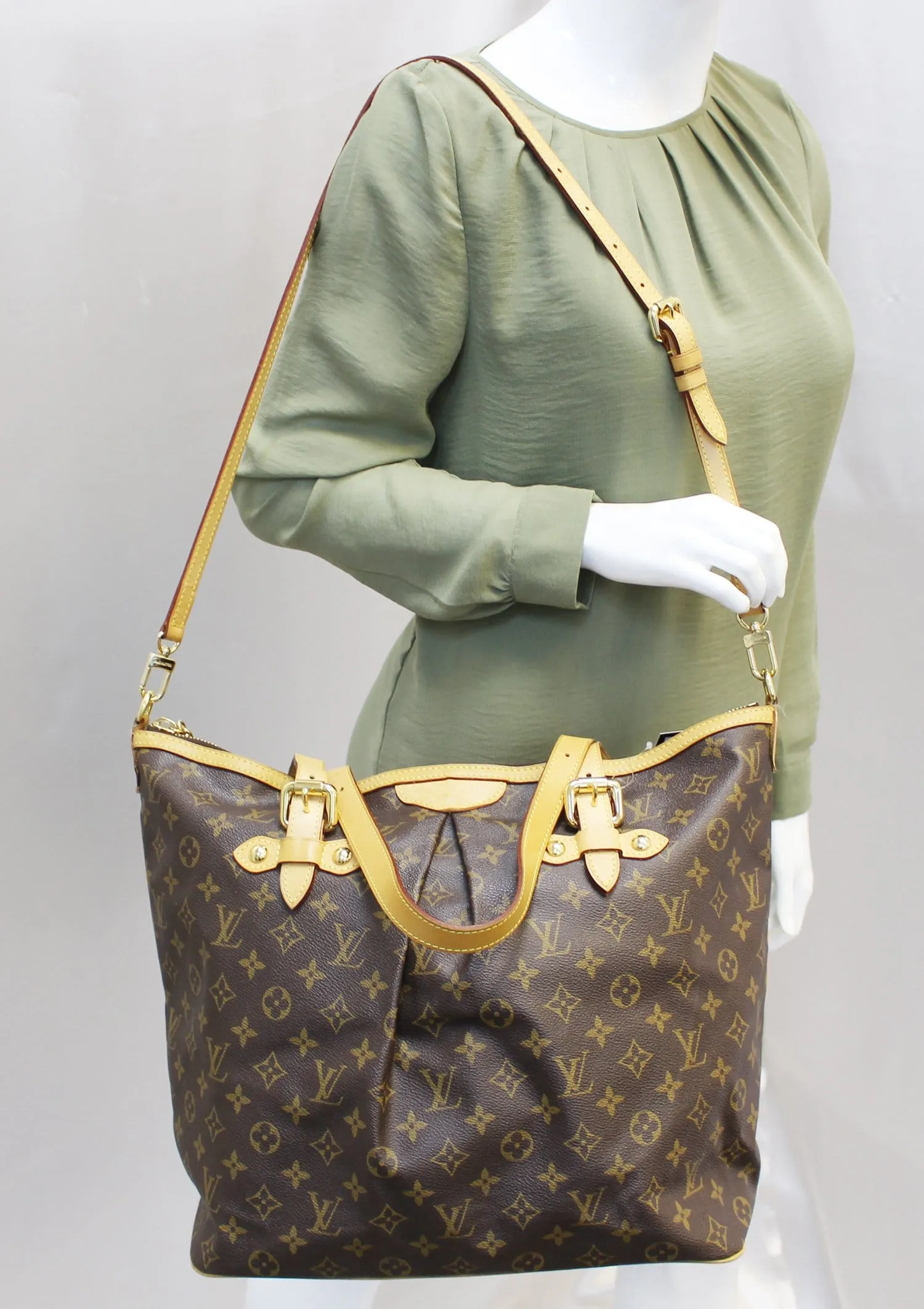 LOUIS VUITTON Used Handbag Monogram Palermo GM Tote Shoulder Bag