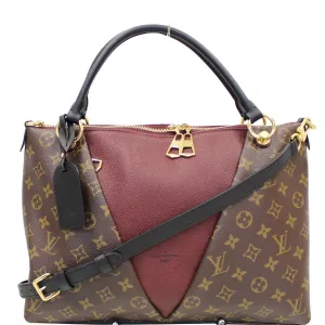 LOUIS VUITTON V MM Monogram Canvas Tote Shoulder Bag Bordeaux - 15% OFF