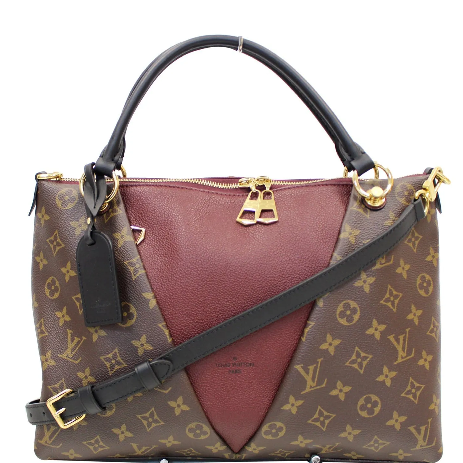 LOUIS VUITTON V MM Monogram Canvas Tote Shoulder Bag Bordeaux - 15% OFF