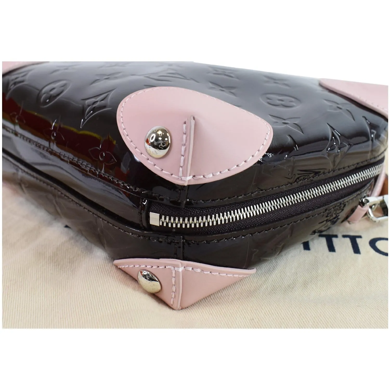 LOUIS VUITTON Venice Monogram Vernis Leather Shoulder Bag Amarante