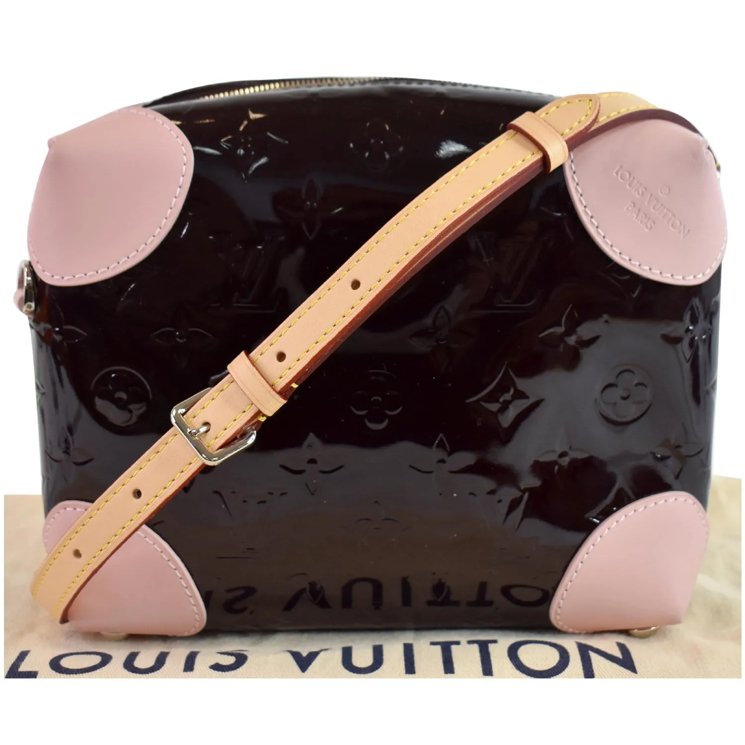 LOUIS VUITTON Venice Monogram Vernis Leather Shoulder Bag Amarante