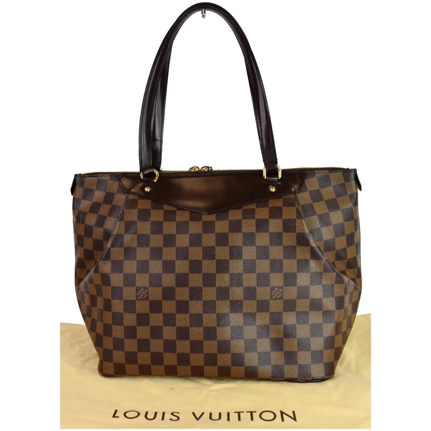 LOUIS VUITTON Westminster GM Damier Ebene Tote Shoulder Bag Brown