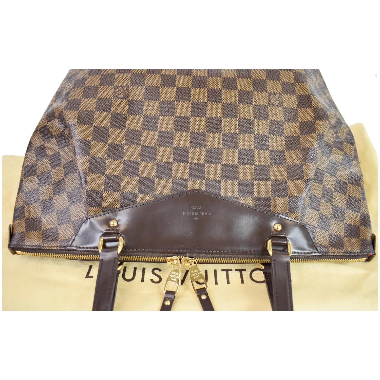 LOUIS VUITTON Westminster GM Damier Ebene Tote Shoulder Bag Brown