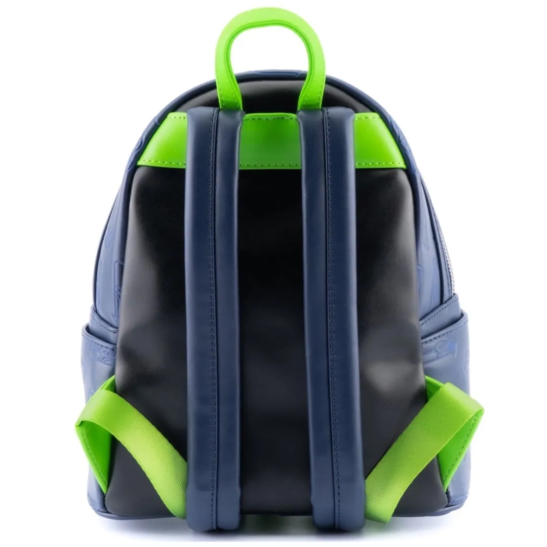 Loungefly NFL Seattle Seahawks Logo AOP Mini Backpack