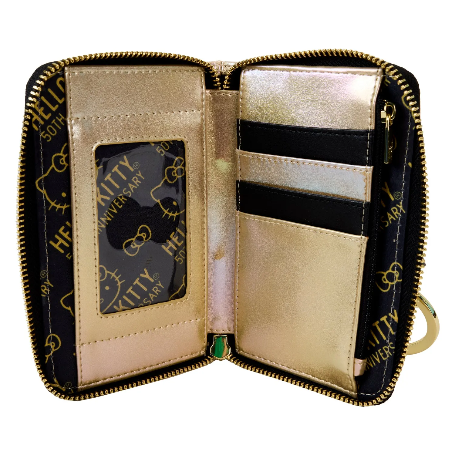 Loungefly Sanrio 50th Anniversary Gold Zip Around Wallet