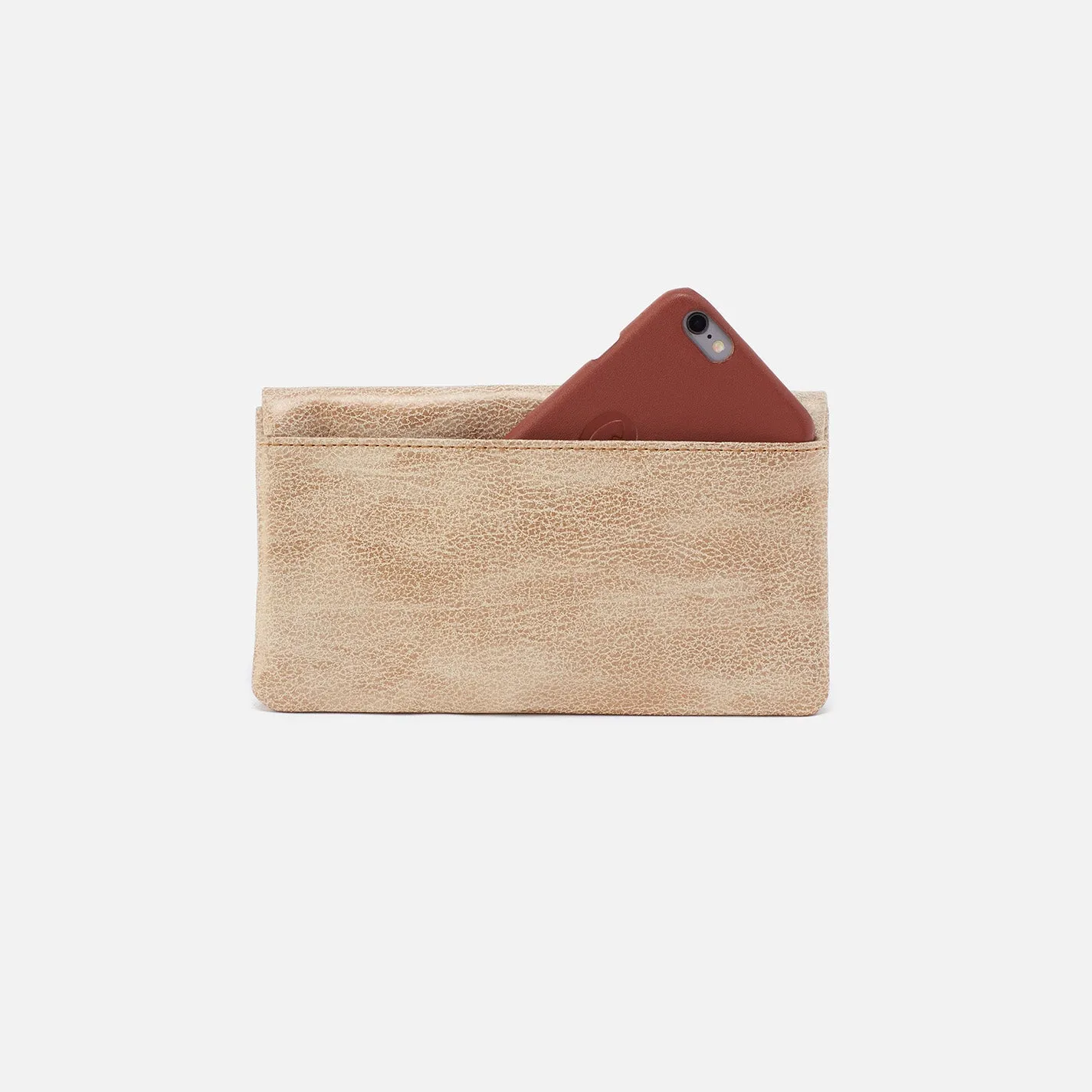 Lumen Continental Wallet In Metallic Leather - Gold Leaf