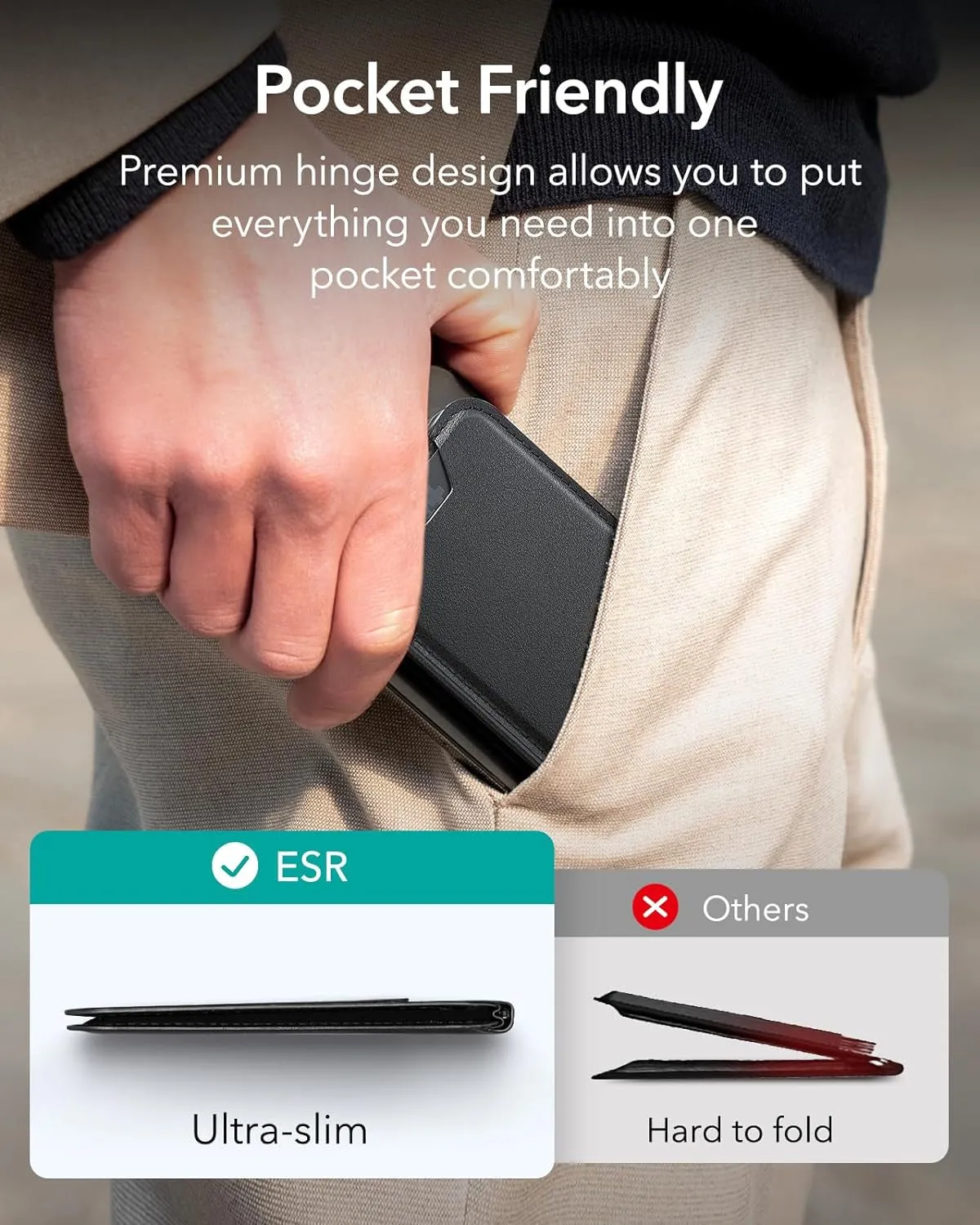 Magnetic MagSafe wallet for iPhone Wallet with adjustable bracket