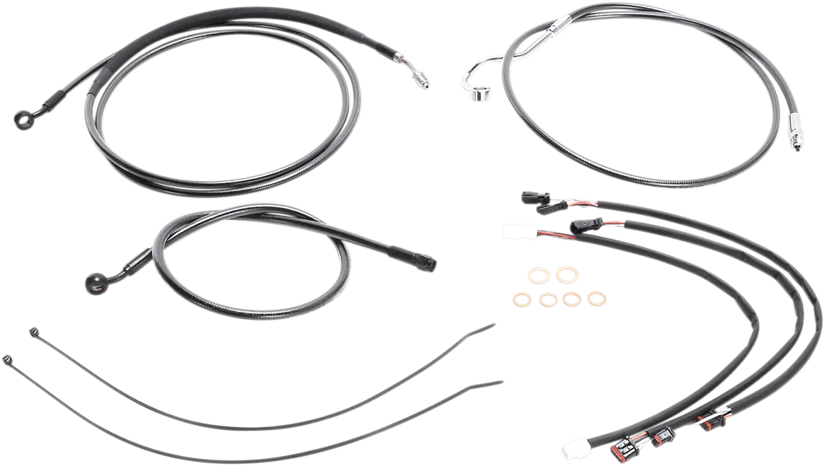 Magnum 487932 Black Pearl Handlebar Installation Kit for 15-17in. Ape