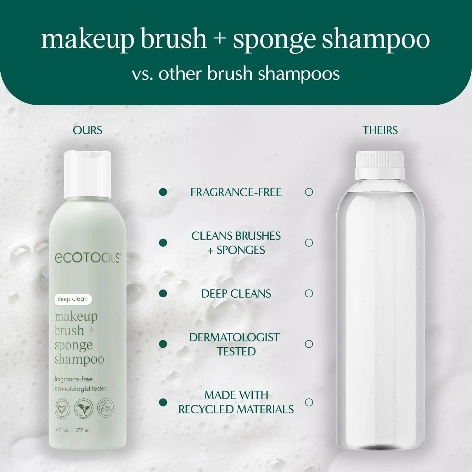Makeup Brush Cleansing Pad   Deep Clean Shampoo Bundle, Brush Cleaner Mat & Makeup Brush Cleanser for Deep Cleaning Tools, Clean Formula, Cruelty-Free, & Vegan, 2 Piece Set