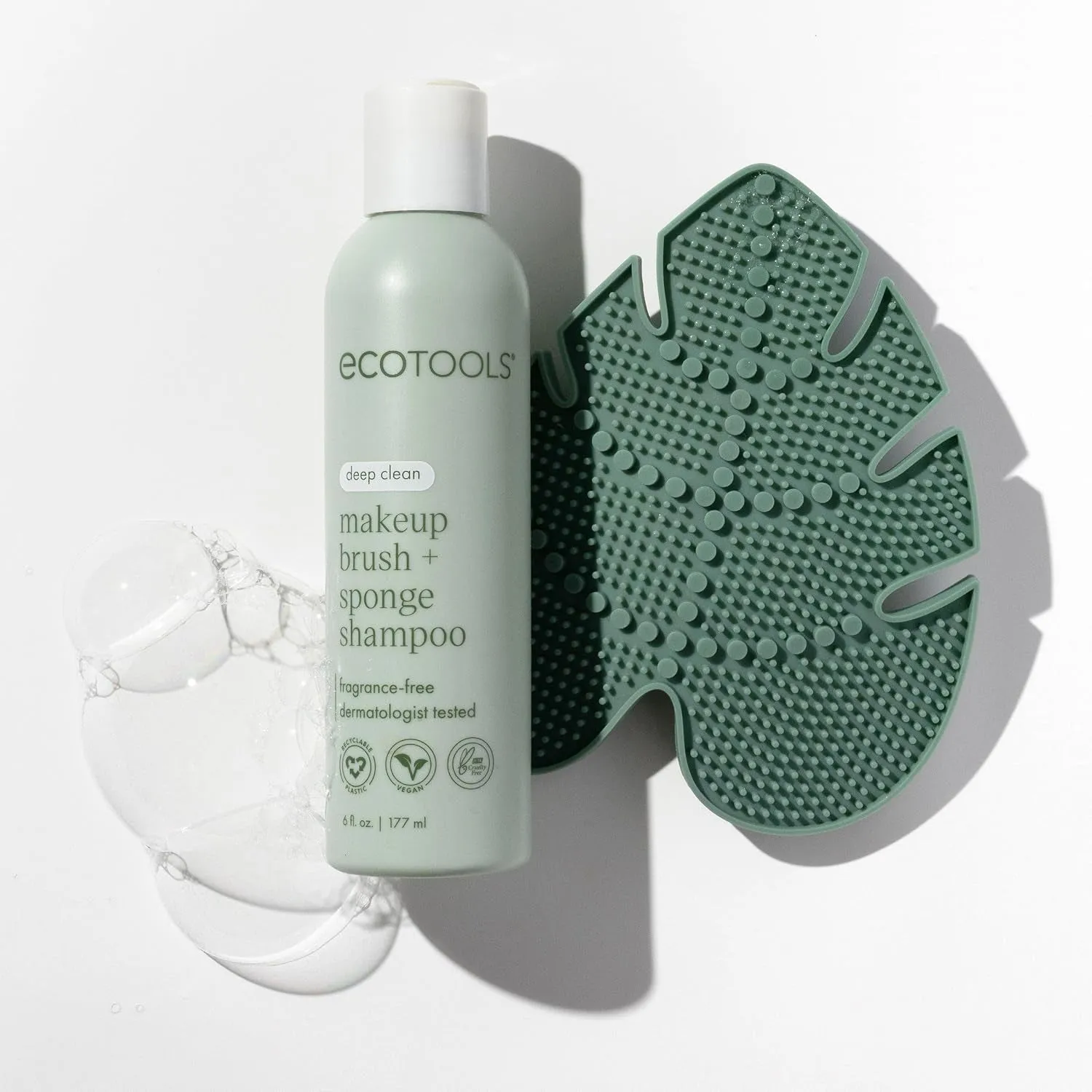 Makeup Brush Cleansing Pad   Deep Clean Shampoo Bundle, Brush Cleaner Mat & Makeup Brush Cleanser for Deep Cleaning Tools, Clean Formula, Cruelty-Free, & Vegan, 2 Piece Set