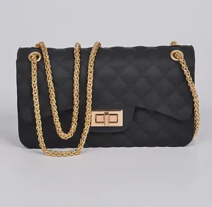 Matte Jelly Quilted Chain Crossbody