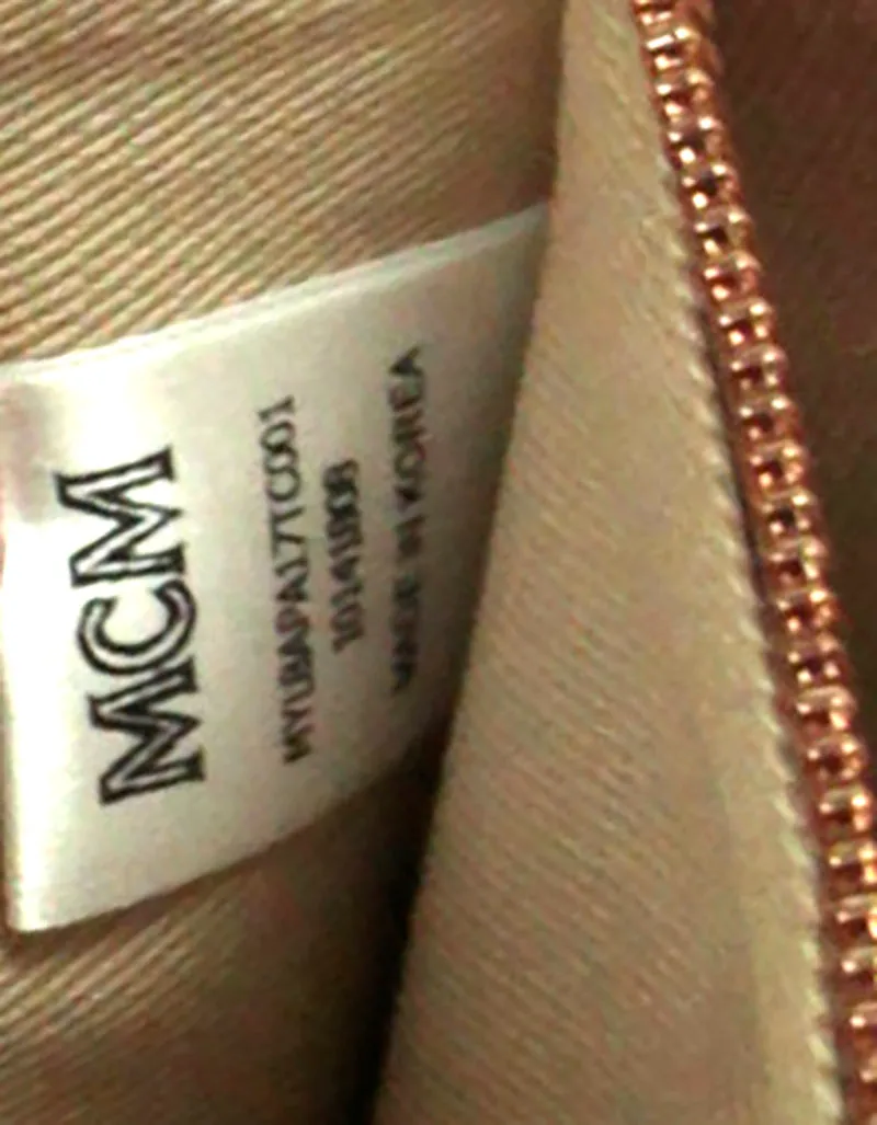MCM Champagne Metallic Visetos Patricia Wallet On Chain Crossbody Bag