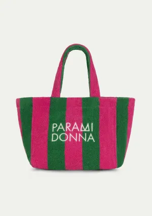 MEDIUM TOTE BAG FUCHSIA/EMERALD