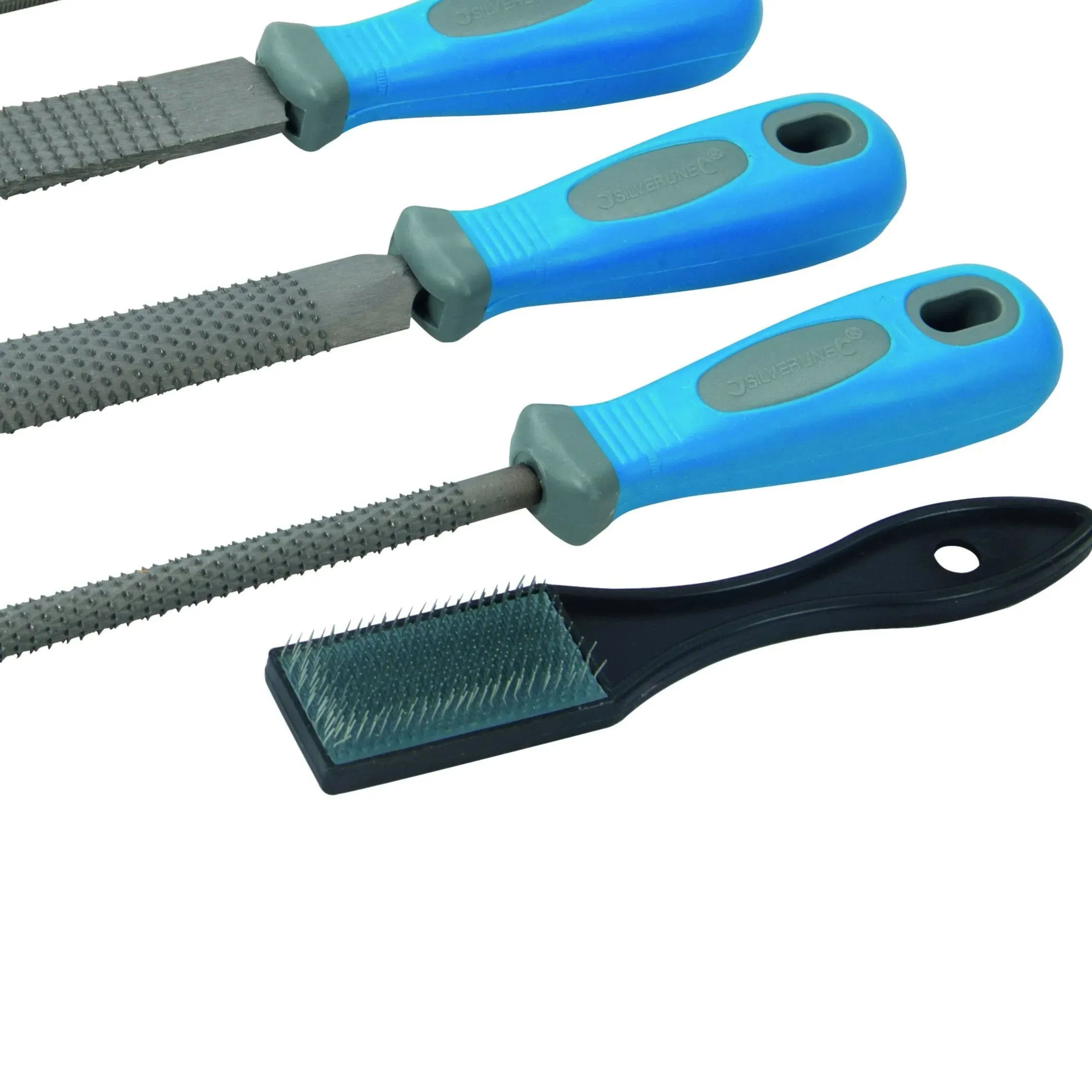 Metal File Wood Rasp Set - Flat Square Triangle Half Round 9PC Silverline 208312