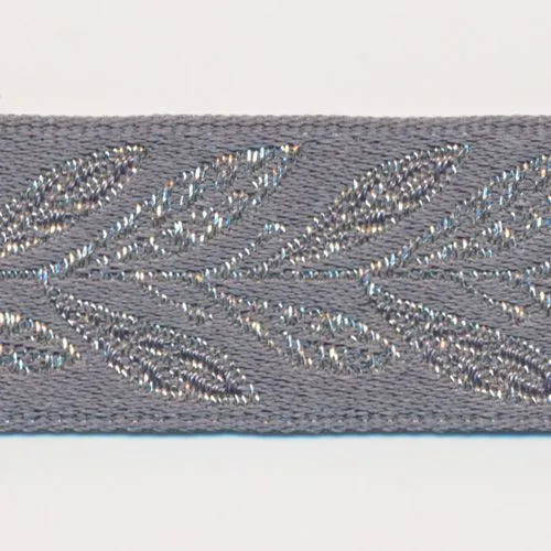 Metallic Jacquard Ribbon #4 Ink Blue & Silver
