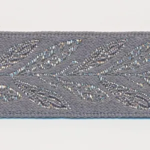 Metallic Jacquard Ribbon #4 Ink Blue & Silver