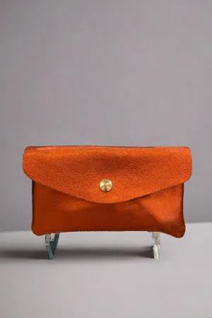 Metallic Orange Coin Wallet