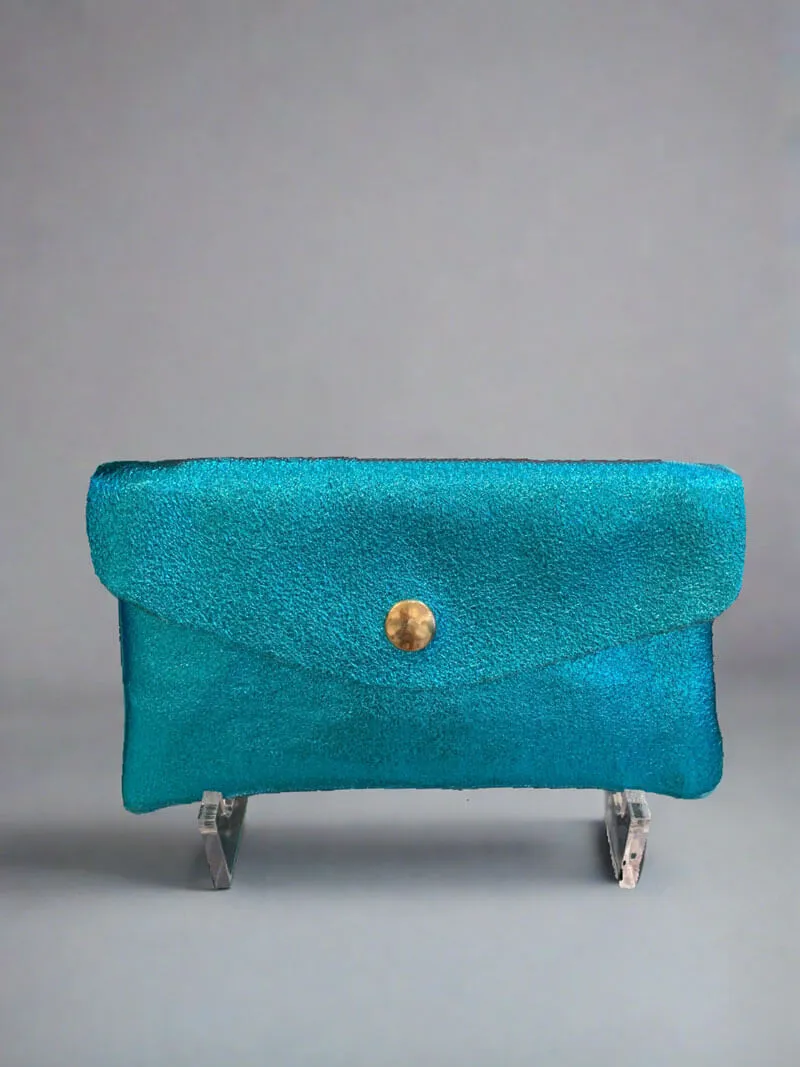 Metallic Turquoise Coin Wallet