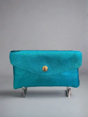 Metallic Turquoise Coin Wallet