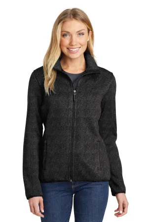MGH/MGB Port Authority Ladies Sweater Fleece Jacket  Black 2X-Large