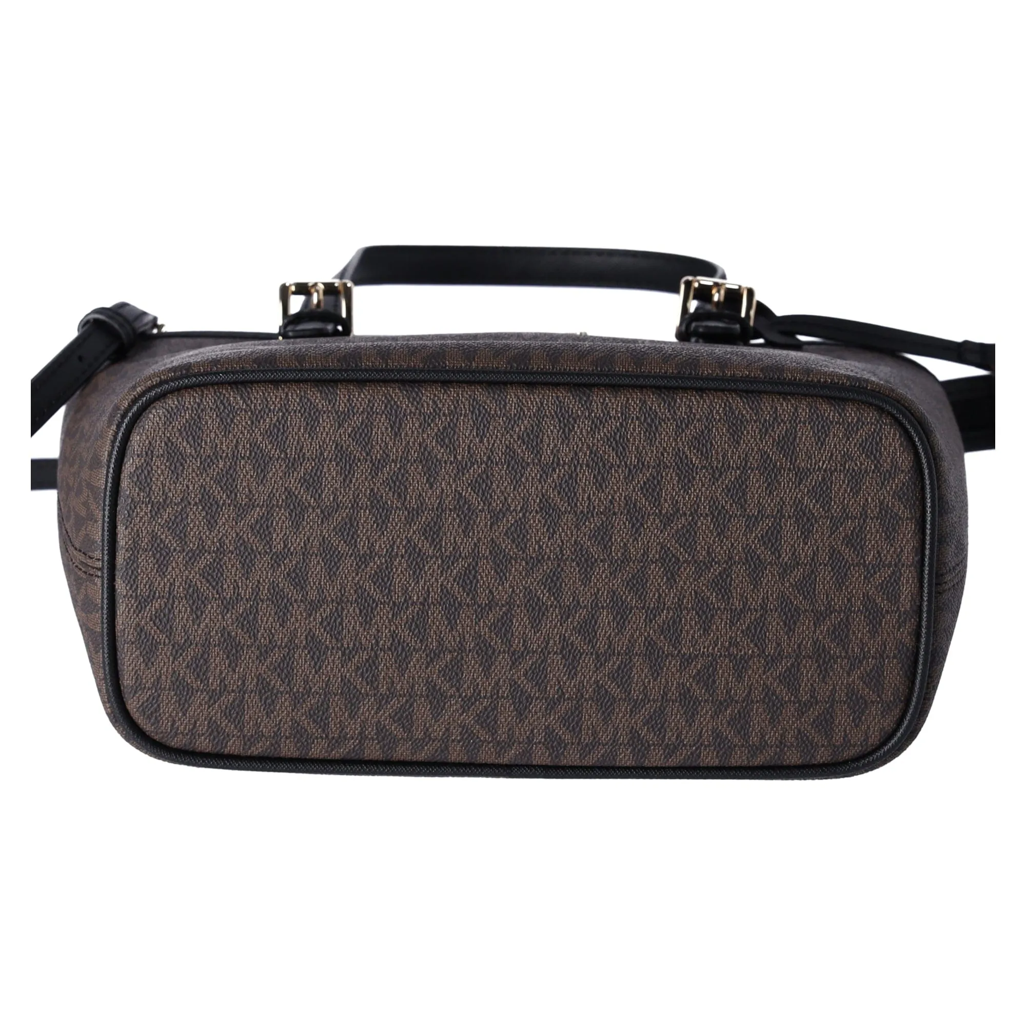 Michael Kors JetSet XS CarryallTote Brown MKLogoSignature  BlackWallet