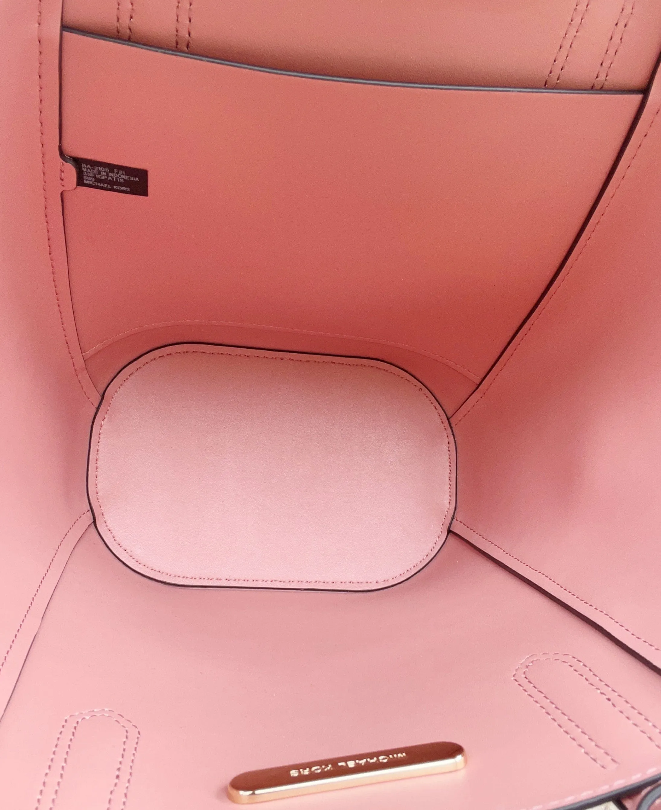 Michael Kors Portia Sunset Rose Small Suede Leather Tote Grab Bag