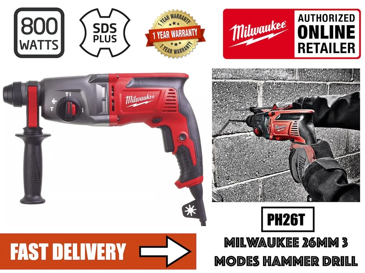 Milwaukee 26mm SDS-Plus 3-Mode Hammer Drill/ Concrete Drill 800W