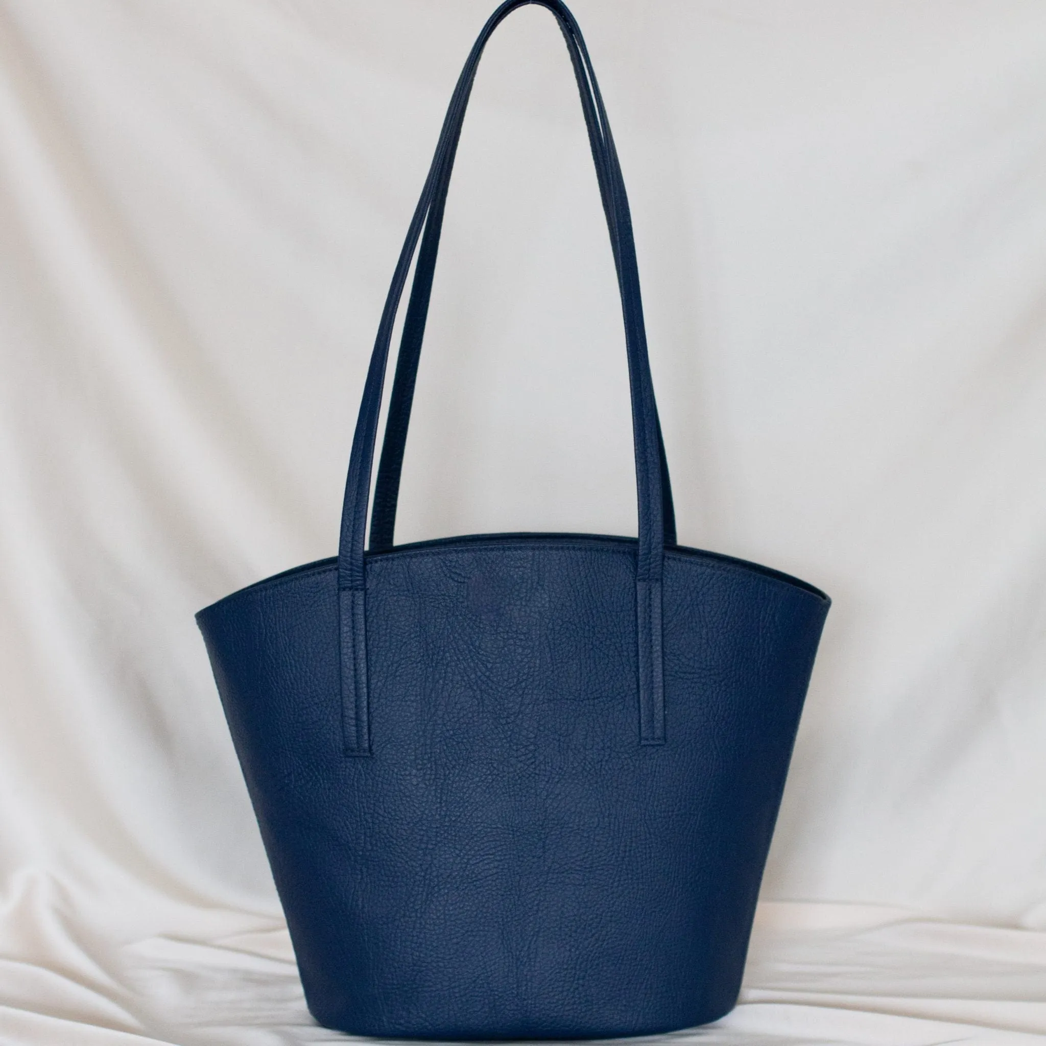 Mimosa Mini Vegan Apple Leather Tote Bag | Navy