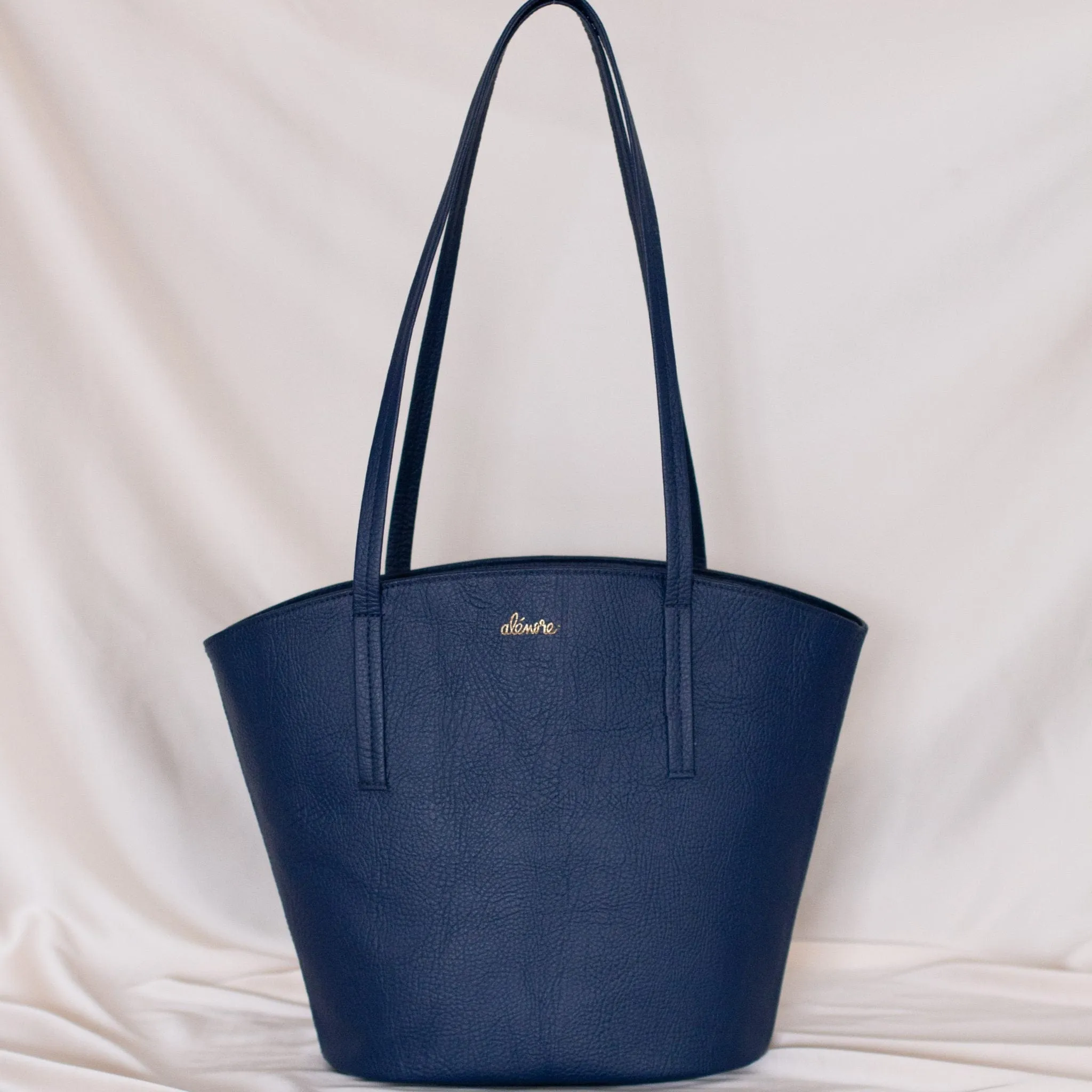 Mimosa Mini Vegan Apple Leather Tote Bag | Navy