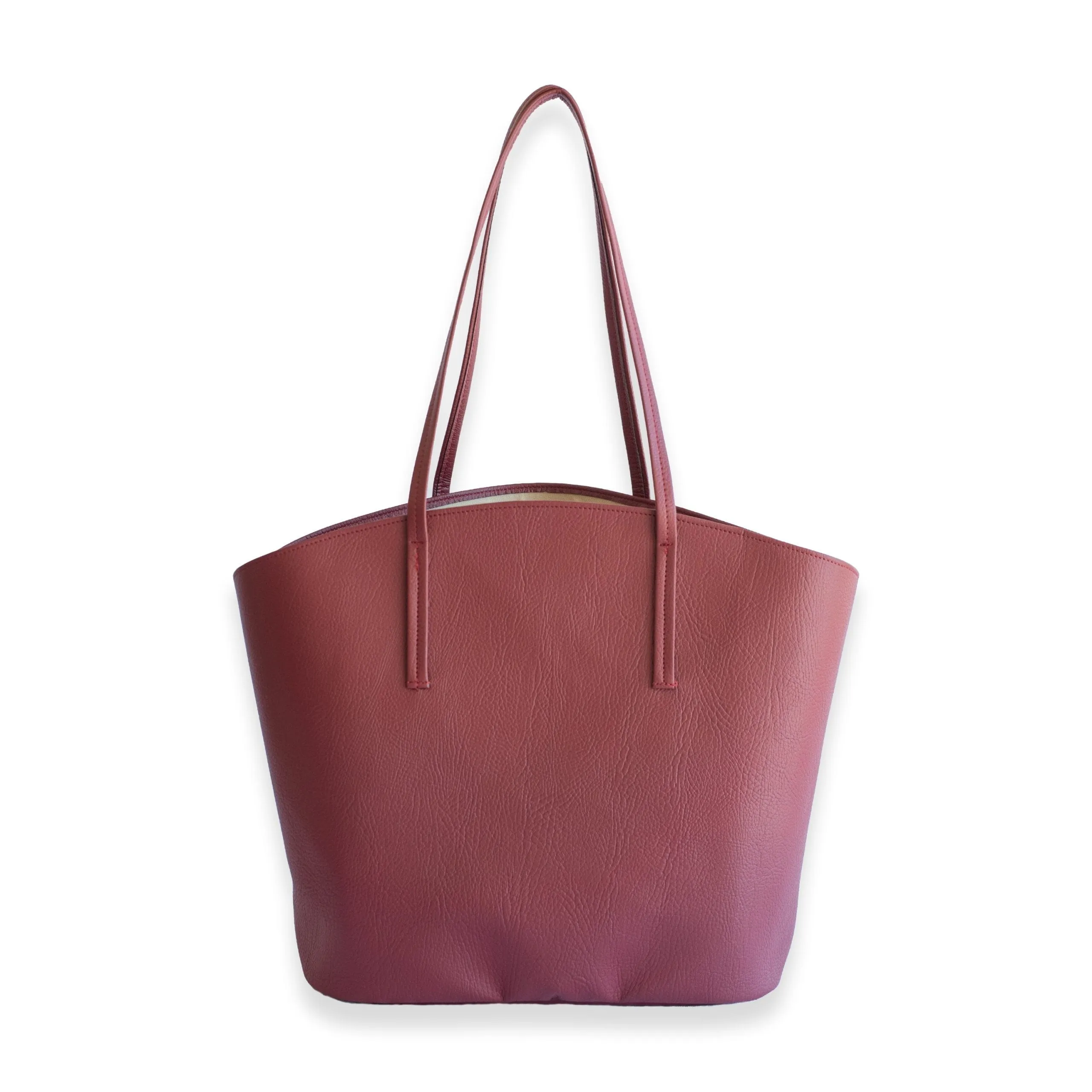 Mimosa Vegan Apple Leather Tote Bag | Bordeaux