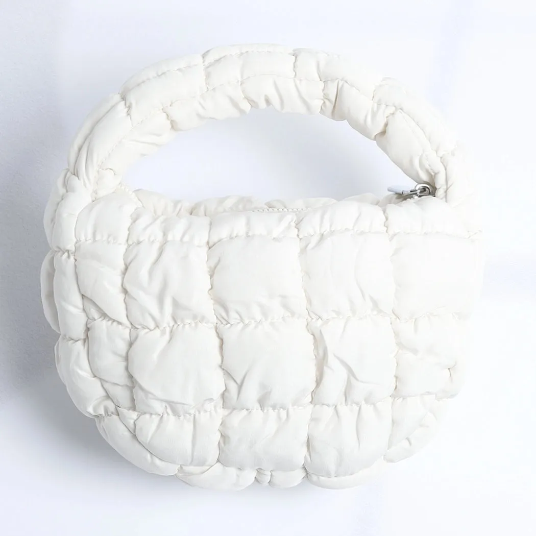 Mini Puffer Quilted Cloud Bag {Off White}