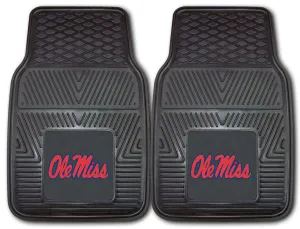 Mississippi Rebels Heavy Duty 2-Piece Vinyl Car Mats - Special Order