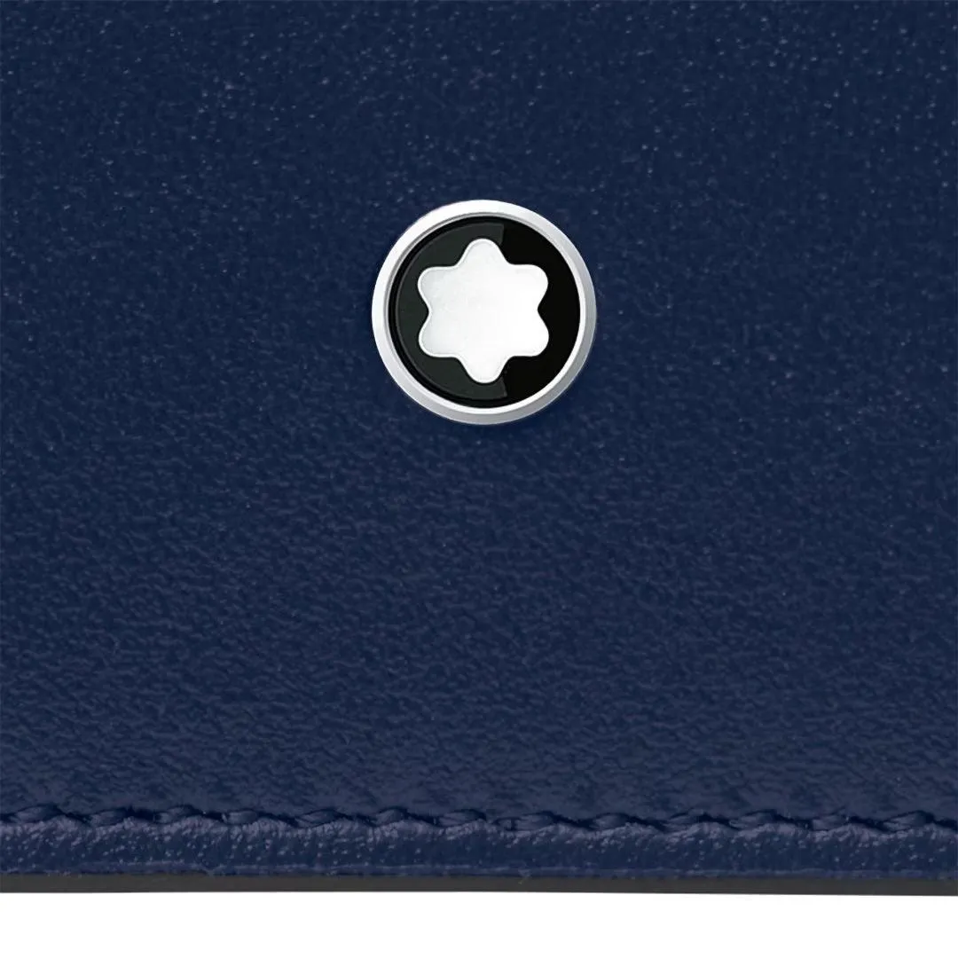 Montblanc wallet with 4cc meisterstück ink blue 131934 coin holder