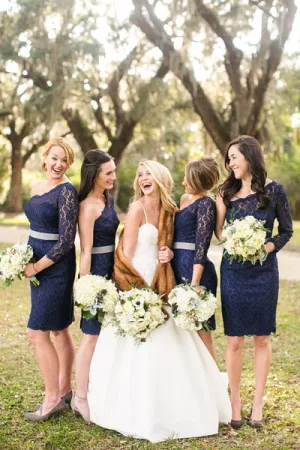navy blue lace bridesmaid dresses short 2020 one shoulder elegant mermaid cheap wedding guest dress