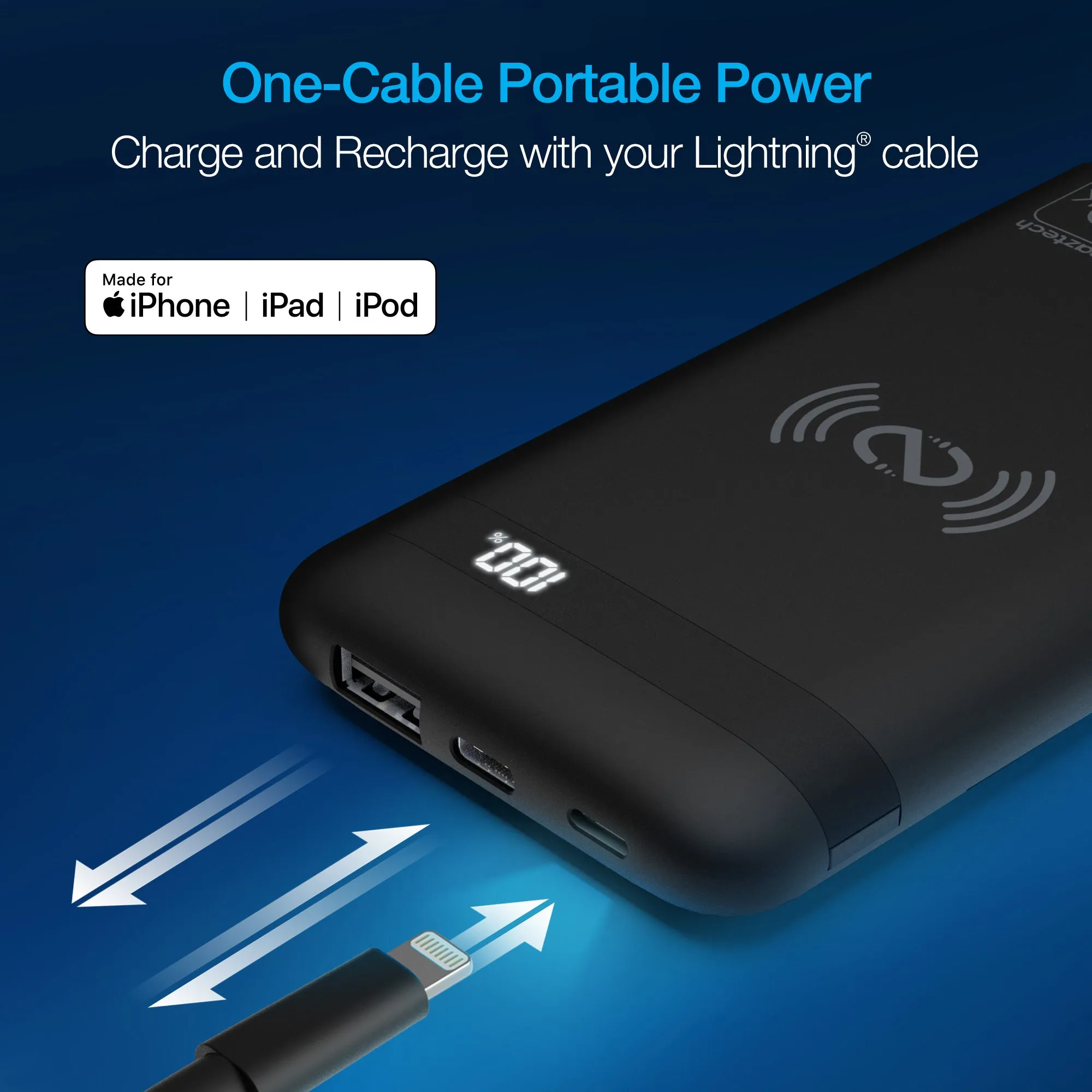 Naztech 10000 MAh MFI Wireless Power Bank