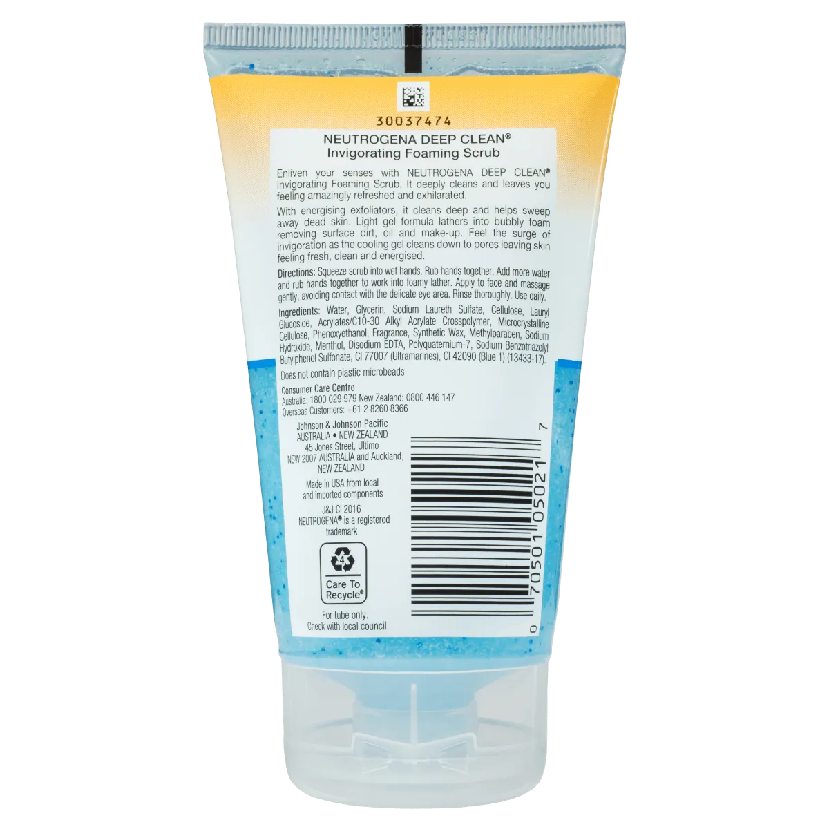 Neutrogena Deep Clean Invigorating Foaming Scrub 125mL
