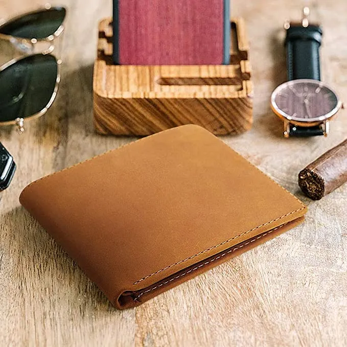 New in gift box! Engraved Genuine Leather Men Wallet-The Perfect Personalized Wallets To Husband, Great Valentine's Day Gift