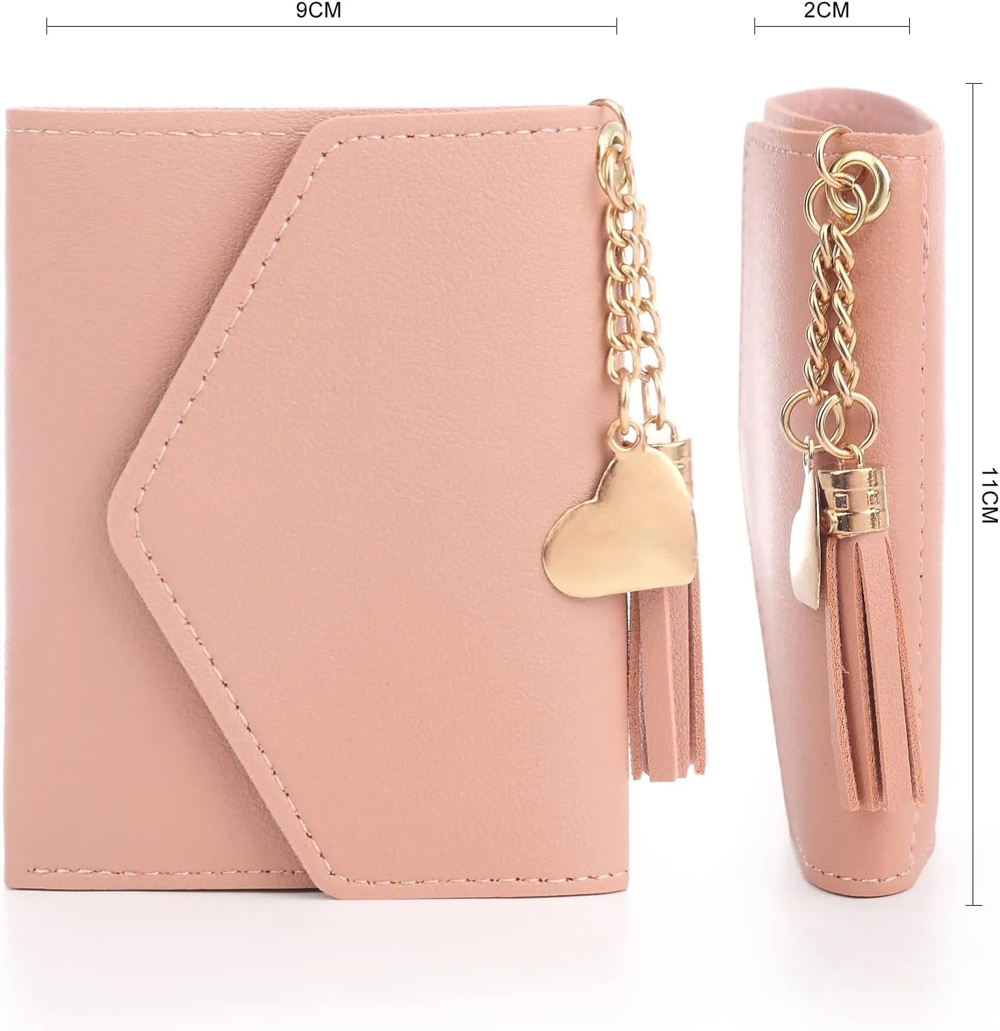 NEW Small Wallet for Women, Ultra Slim Pu Leather Credit Card Holder Clutch Wallets for Women, Pink, one size