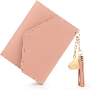 NEW Small Wallet for Women, Ultra Slim Pu Leather Credit Card Holder Clutch Wallets for Women, Pink, one size