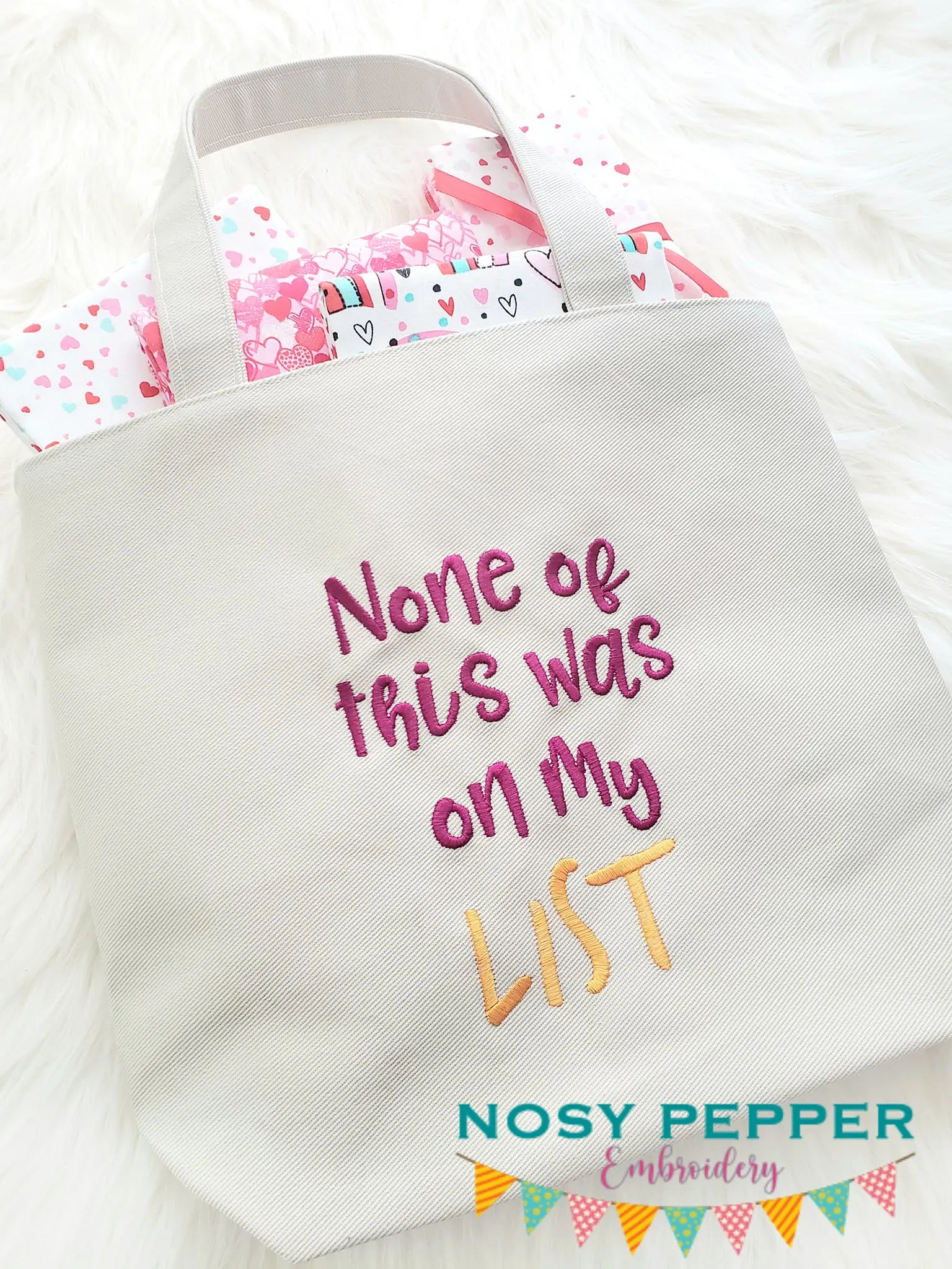 None of this was on my list machine embroidery design (4 sizes included) DIGITAL DOWNLOAD